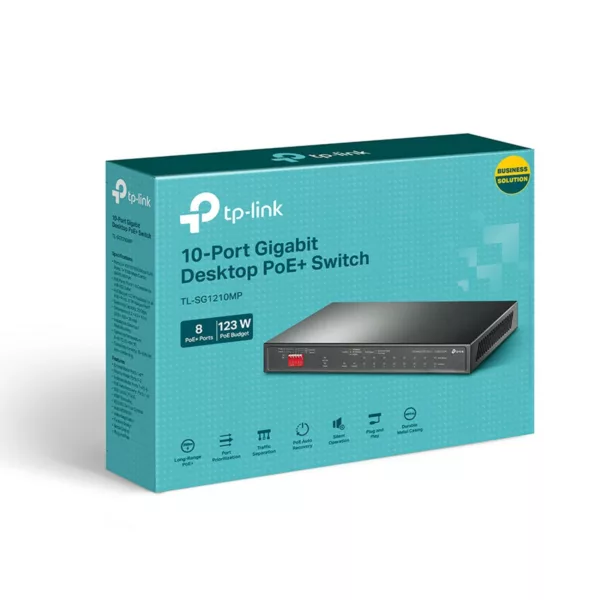 TL-SG1210MP 10-Port Gigabit Desktop Switch with 8-Port PoE+ - Image 3