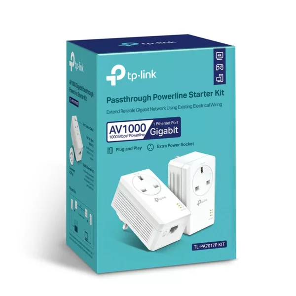 TL-PA7017P KIT AV1000 Gigabit Passthrough Powerline Starter Kit - Image 3