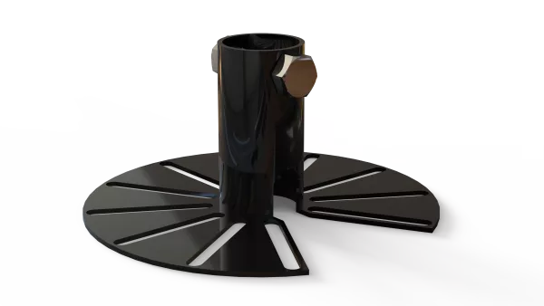 38mm Pole Adaptor (Multi Slot) (2 Hole) (Pattern 13) 145mm Black (RAL 9005)