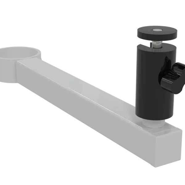 38mm White Pole Mount Single Camera Bracket (2 Hole)
