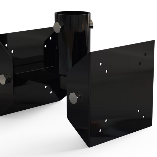 50mm Black Pole Mount Double TFT Bracket 75x75 & 100x100 VESA (2 Hole)