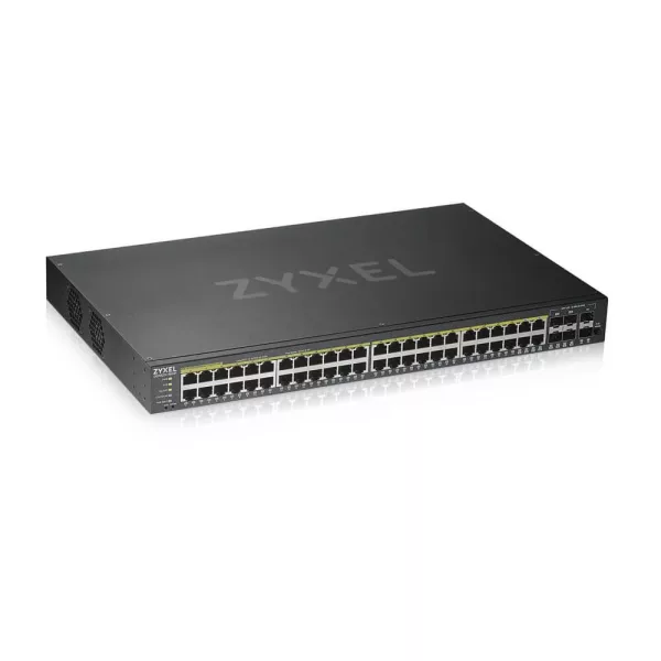 Zyxel GS1920-48HPv2, 50 Port Smart Managed PoE Switch 48x Gigabit Copper PoE and 4x Gigabit dual per