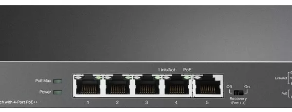 TP-Link TL-SG105PP-M2 5-Port Unmanaged Desktop 2.5-Gigabit Switch incl. 4 x PoE++ Ports (123W)