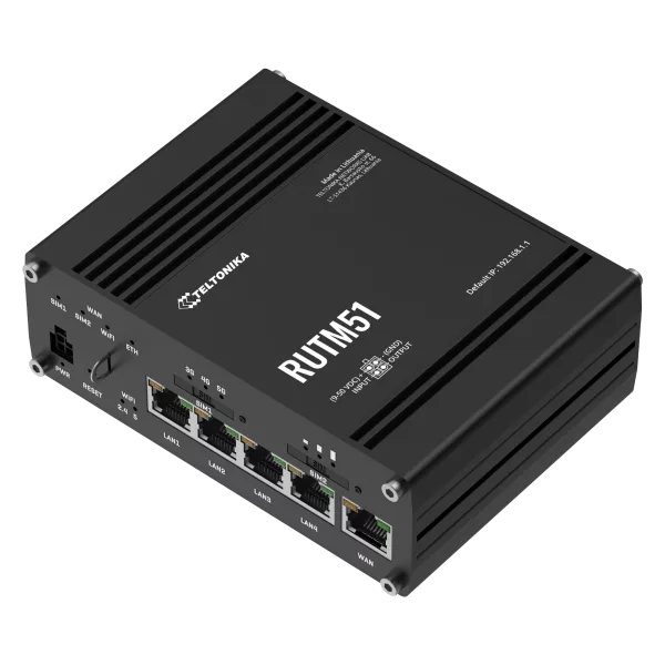 Teltonika RUTM51 5G Router Dual-SIM w/ 5 Gigabit Ethernet Ports