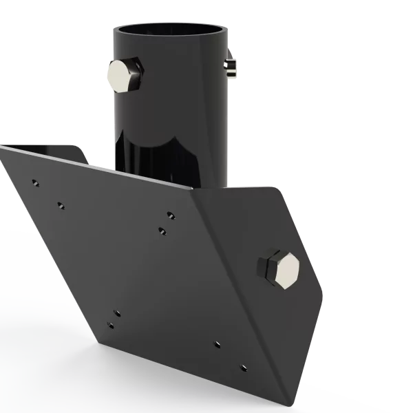 50mm Single TFT Pole Mount VESA 100 Adaptor (2 Hole) Black (Ral9005)