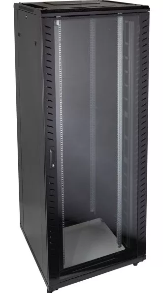 Midas Gold 27U 600 x 800 Floor Cabinet Glass Door - Black