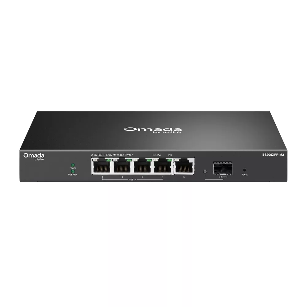 TP-Link ES206XPP-M2 Omada 5-Port 2.5G BASE-T and 1-Port 10GE SFP+ Easy Managed Switch with 4-Port Po