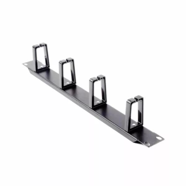 Midas Gold 1U 5 Ring Cable Management Bar Black - Metal