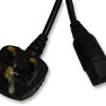 IEC Kettle Lead 1m c/w Black Plug Top-0