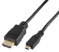 HDMI A Male to HDMI Micro D Male Lead, 1m Black-0