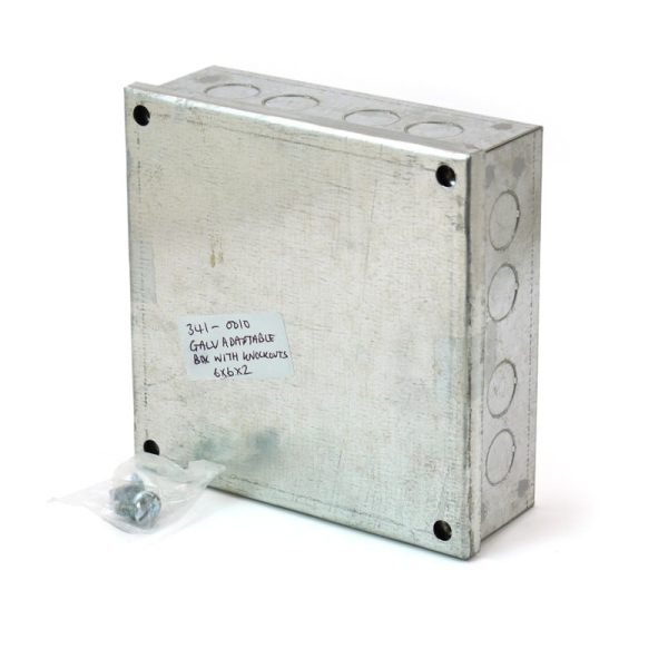 Galvanised adaptable box. 6" x 6" x 2" deep-0