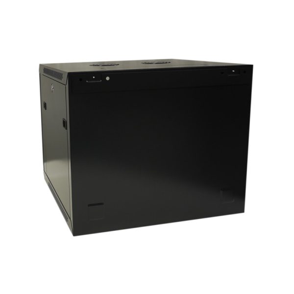 Midas Gold 9u 600x600mm Wall Cabinet - Glass Door - Black-1259