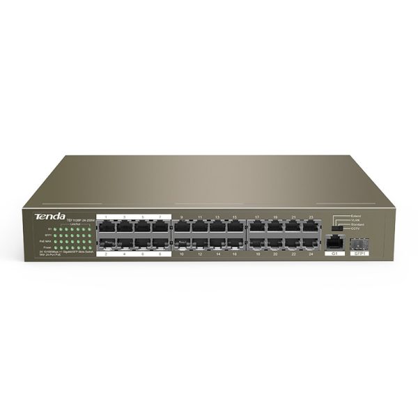 TEF1126P 24-Port FE/GE Switch 24 10/100 PoE port + 2 Gigabit /1 SFP ports-0