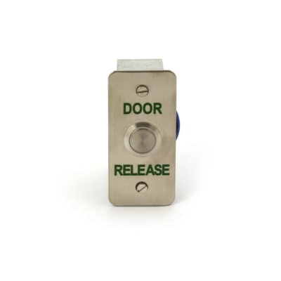 Stainless steel door release button. Narrow style.-0