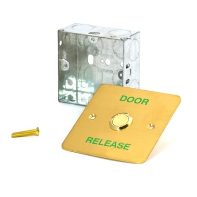 Brass door release button.-0