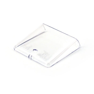 Hinged cover for QED green break glass unit. Clear plastic.-0