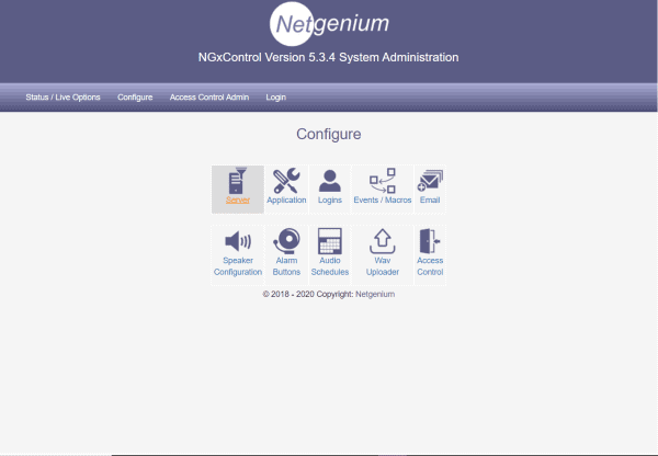 NGxControl Plus Server Software Image
