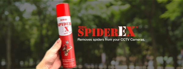 spiderex spray remove from cctv